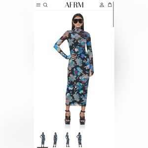 AFRM Shailene Marble Floral Dress